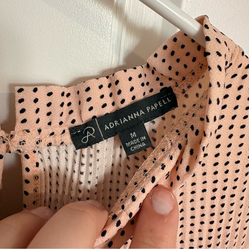 Adrianna Pappell Ribbed Sleveless Blouse Office Dressy Business wear Top - Picture 4 of 12